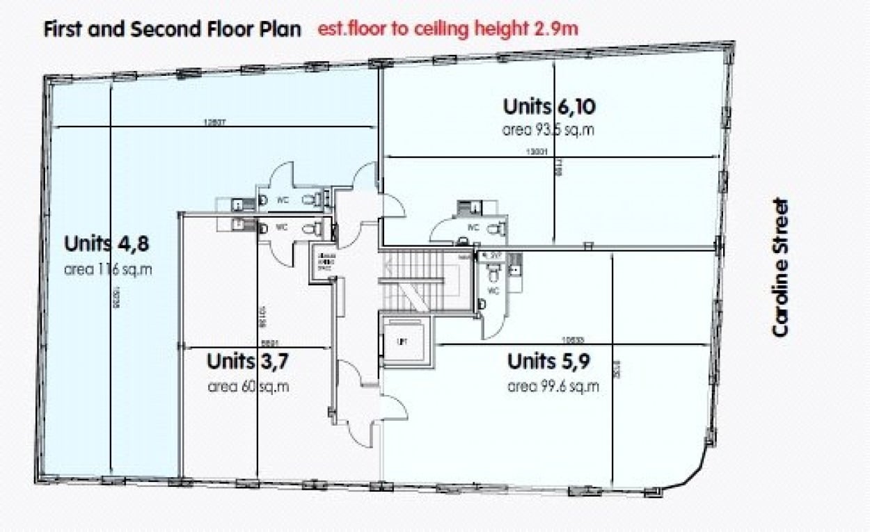 62 Caroline St, Birmingham, WMD B3 1UF - Unité 3-5-6 - - Plan d’étage - Image 1 of 3