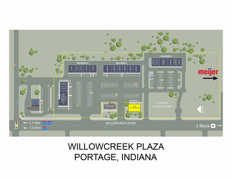 3349 Willowcreek Rd, Portage, IN for lease - Site Plan - Image 3 of 7