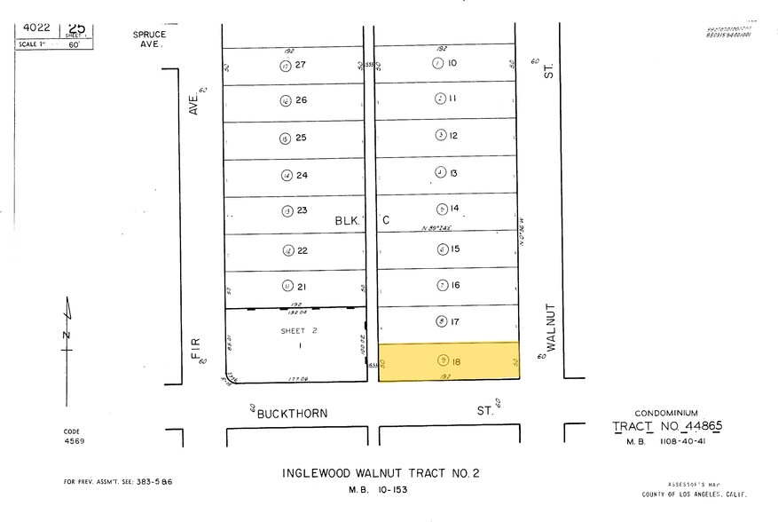 729 Walnut St, Inglewood, CA à vendre - Plan cadastral - Image 2 de 2