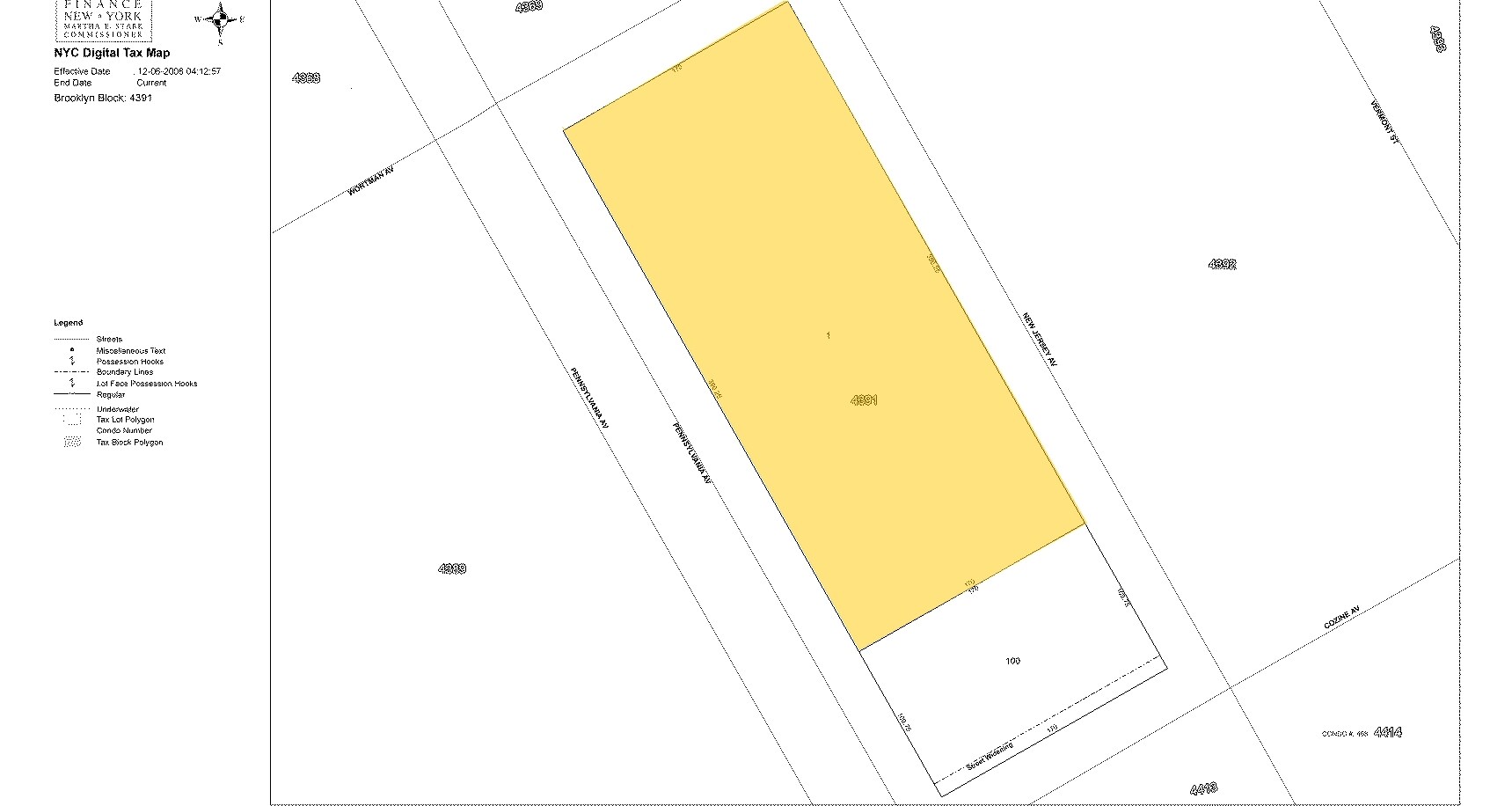 955 Pennsylvania Ave, Brooklyn, NY à louer Plan cadastral- Image 1 de 2