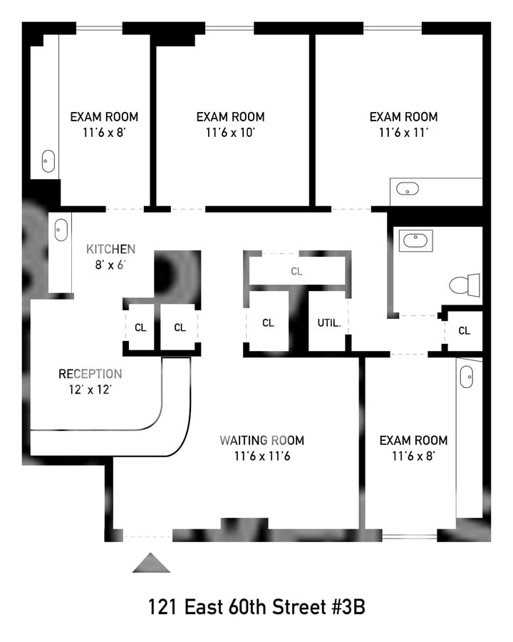 121 E 60th St, New York, NY 10022 - Unité 3B - - Plan d’étage - Image 1 of 1