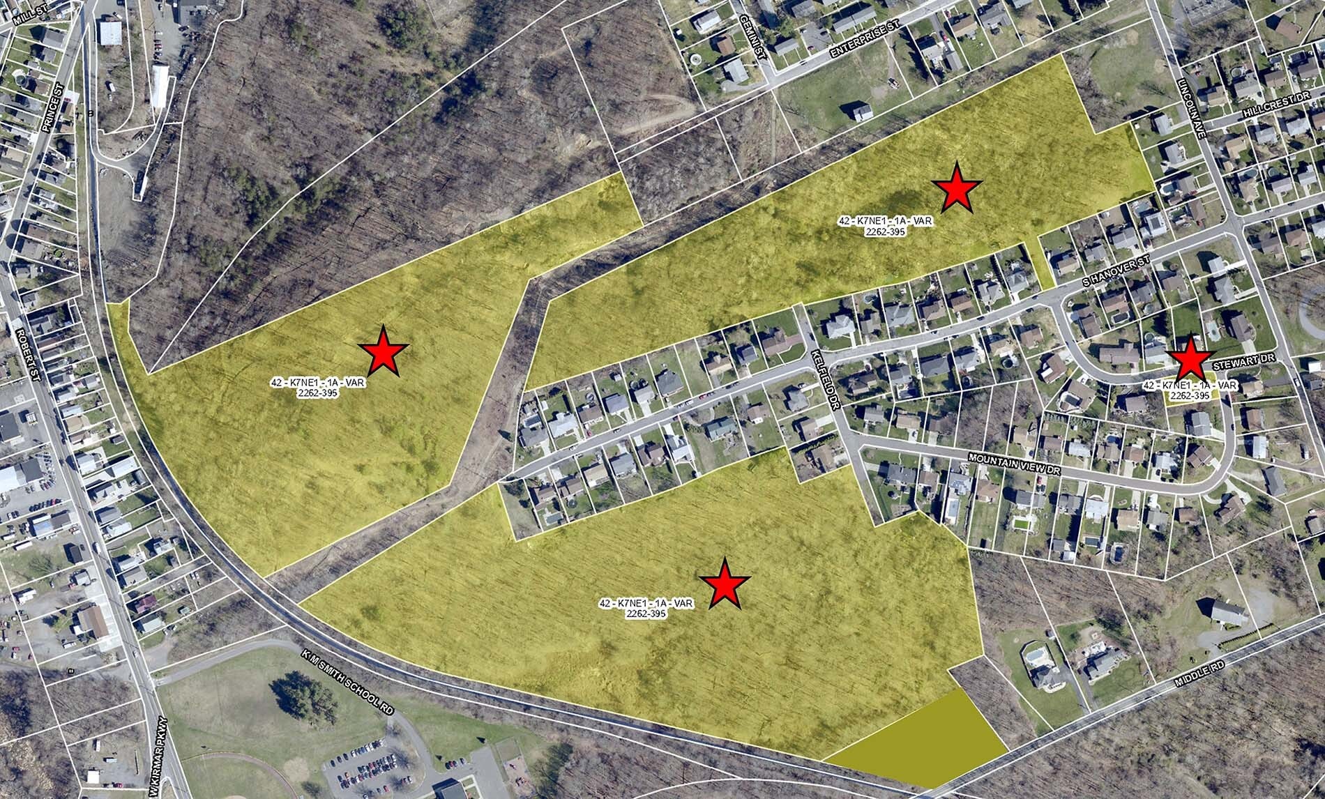 Lincoln Avenue and Kelfield, Nanticoke, PA for sale Aerial- Image 1 of 2