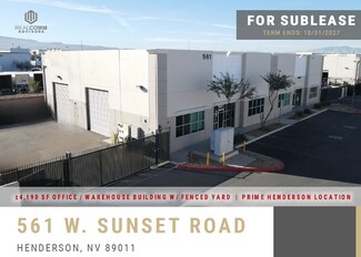 Plus de détails pour 561 W Sunset Rd, Henderson, NV - Industriel à louer
