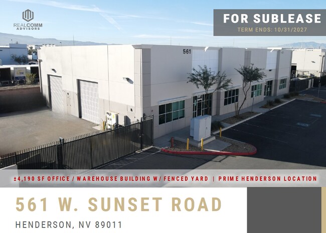More details for 561 W Sunset Rd, Henderson, NV - Industrial for Lease