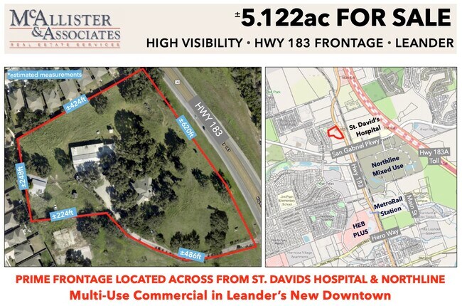 Plus de détails pour 4180 Highway 183, Leander, TX - Terrain à vendre