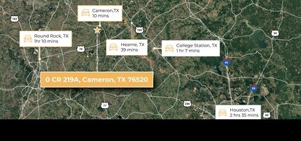 SEQ CR 219A & FM 1600, Cameron, TX - AERIAL map view