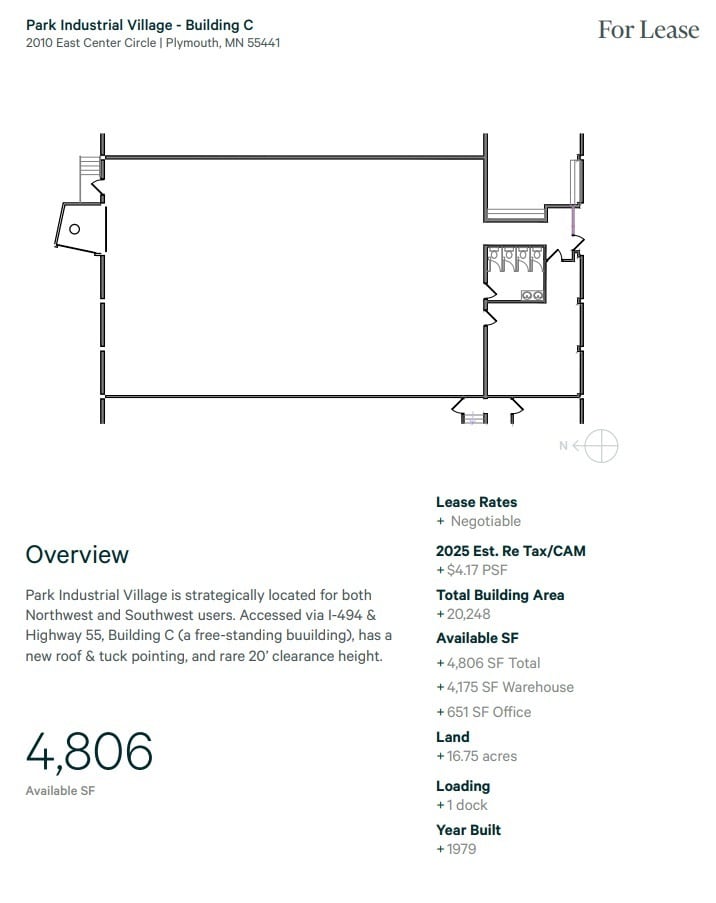 2010 E Center Cir, Plymouth, MN à louer Plan d’étage- Image 1 de 1