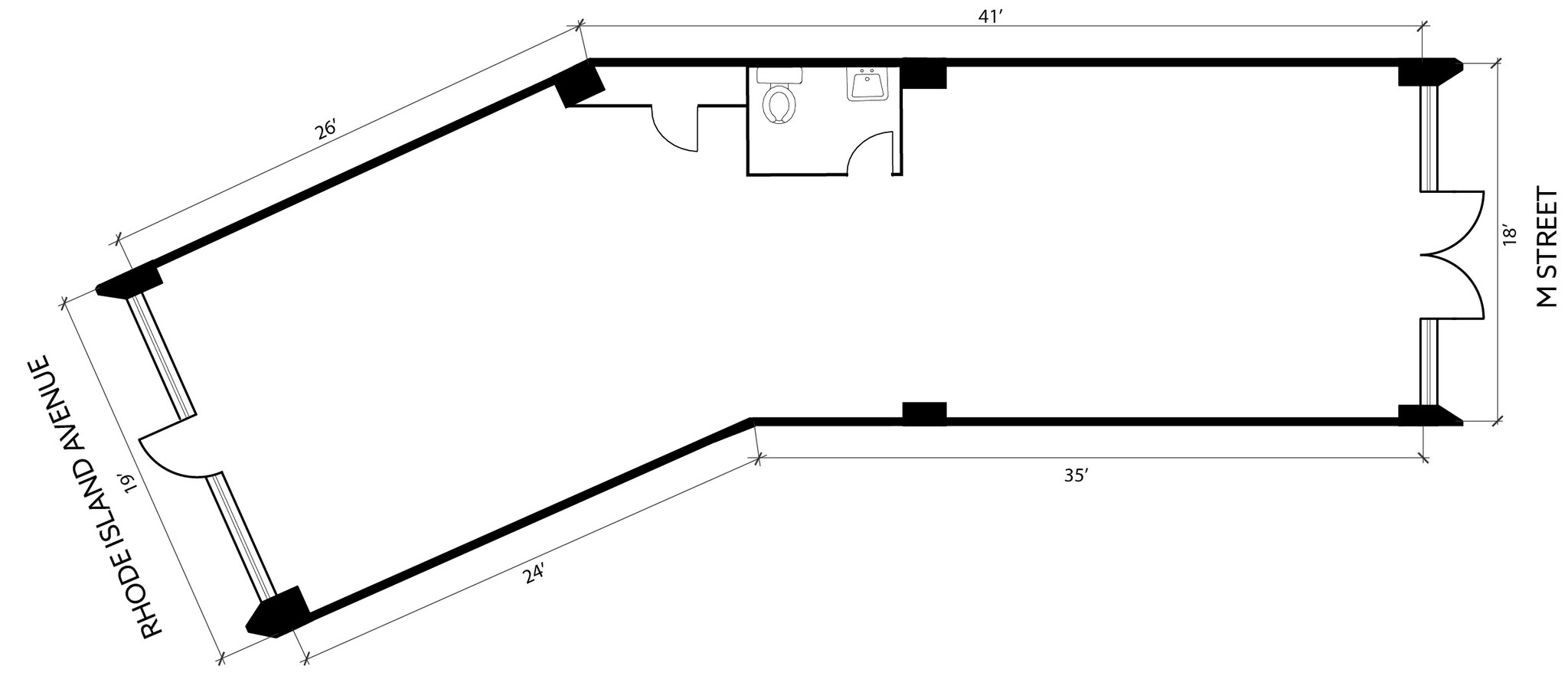 1730 Rhode Island Ave NW, Washington, DC à louer Plan d’étage- Image 1 de 1