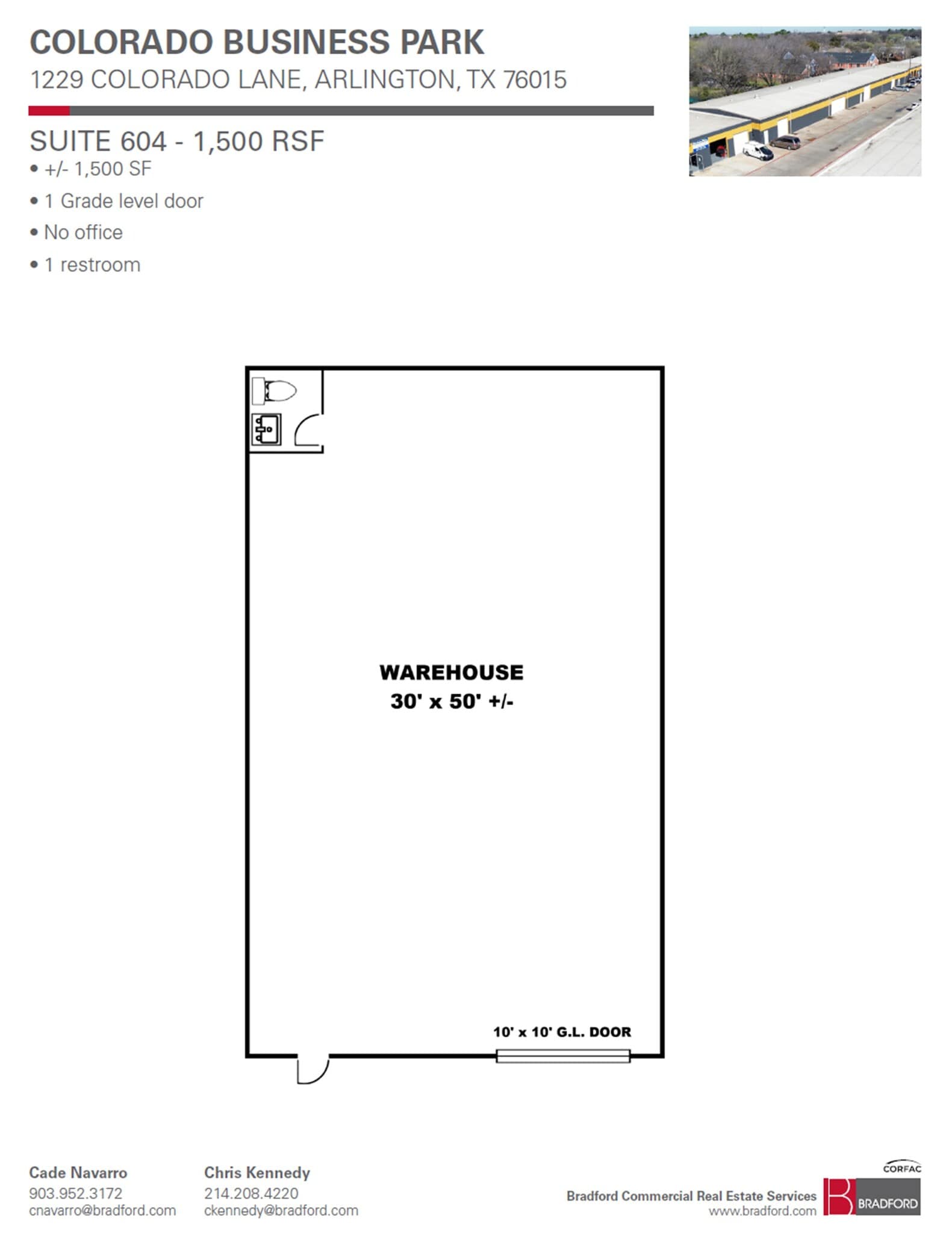 1229 Colorado Ln, Arlington, TX for lease Floor Plan- Image 1 of 1