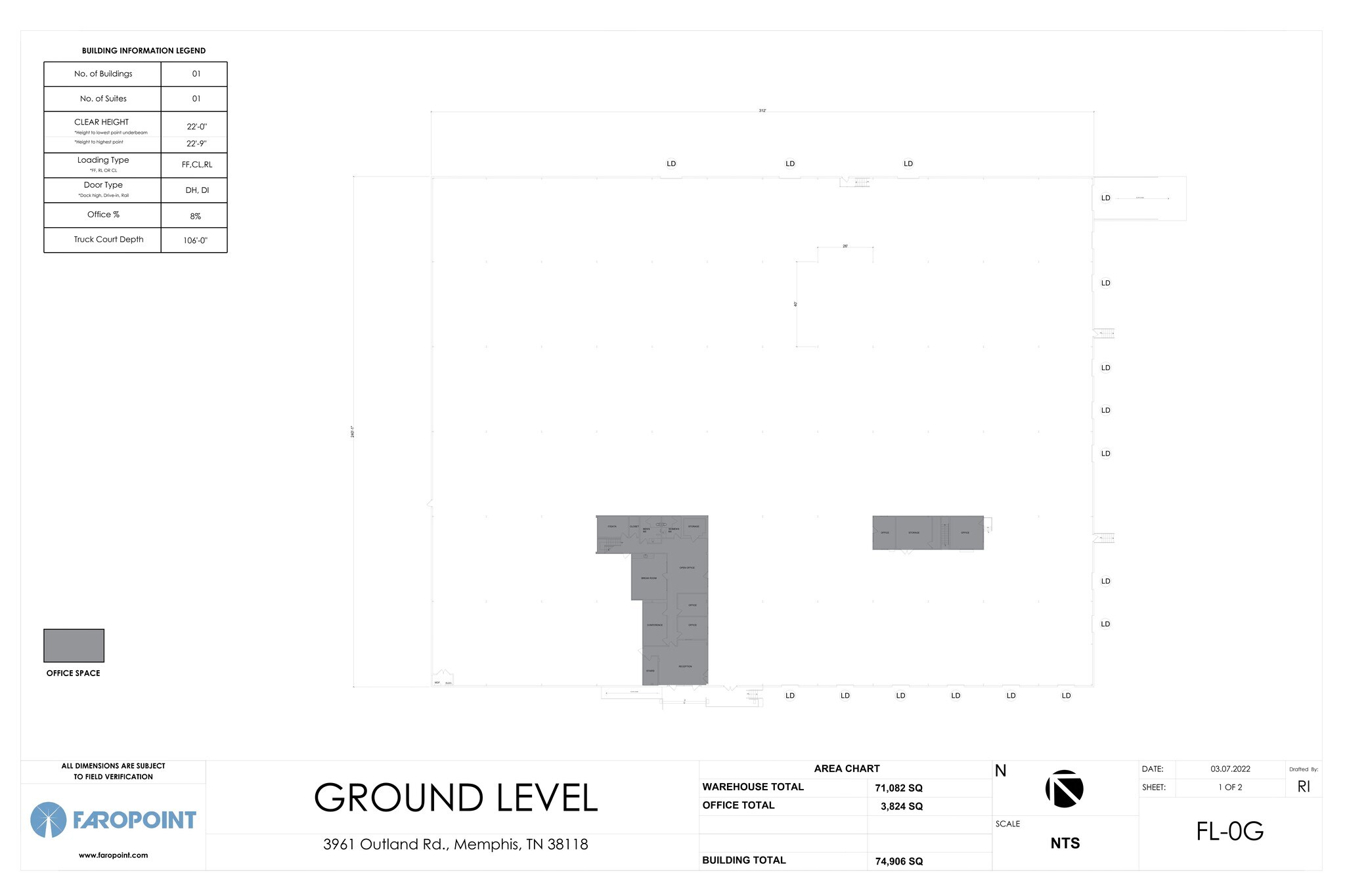 3961 Outland Rd, Memphis, TN à louer Plan de site- Image 1 de 1