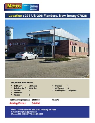 Plus de détails pour 293 US Hwy 206, Flanders, NJ - Vente au détail à vendre