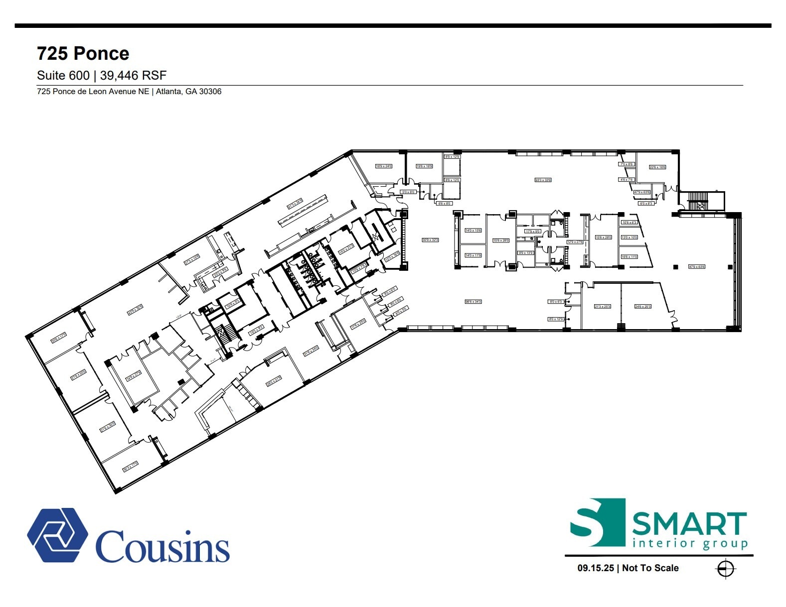 725 Ponce de Leon Ave NE, Atlanta, GA à louer Plan d’étage- Image 1 de 1