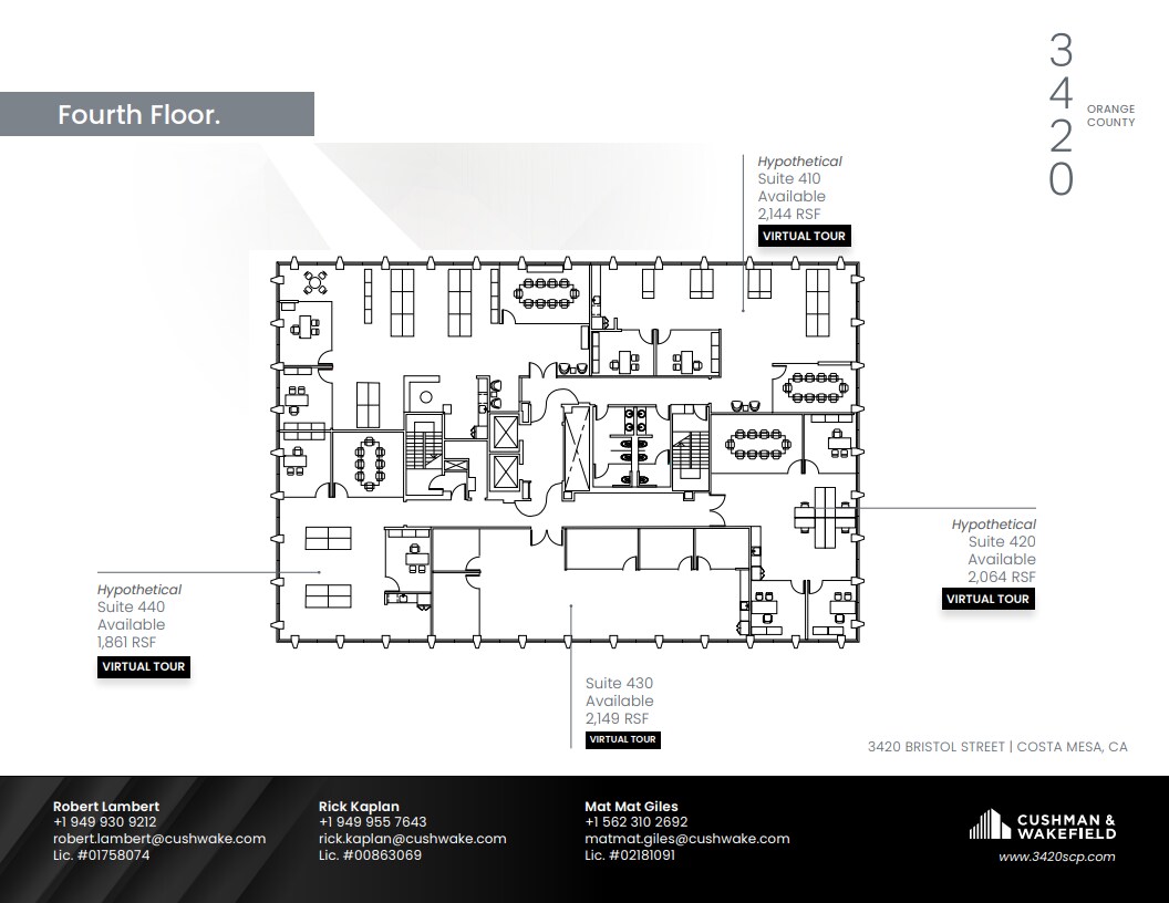 650 Town Center Dr, Costa Mesa, CA à louer Plan d’étage- Image 1 de 1