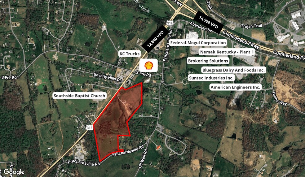 2502 Scottsville Rd, Glasgow, KY à vendre - Aérien - Image 1 de 3