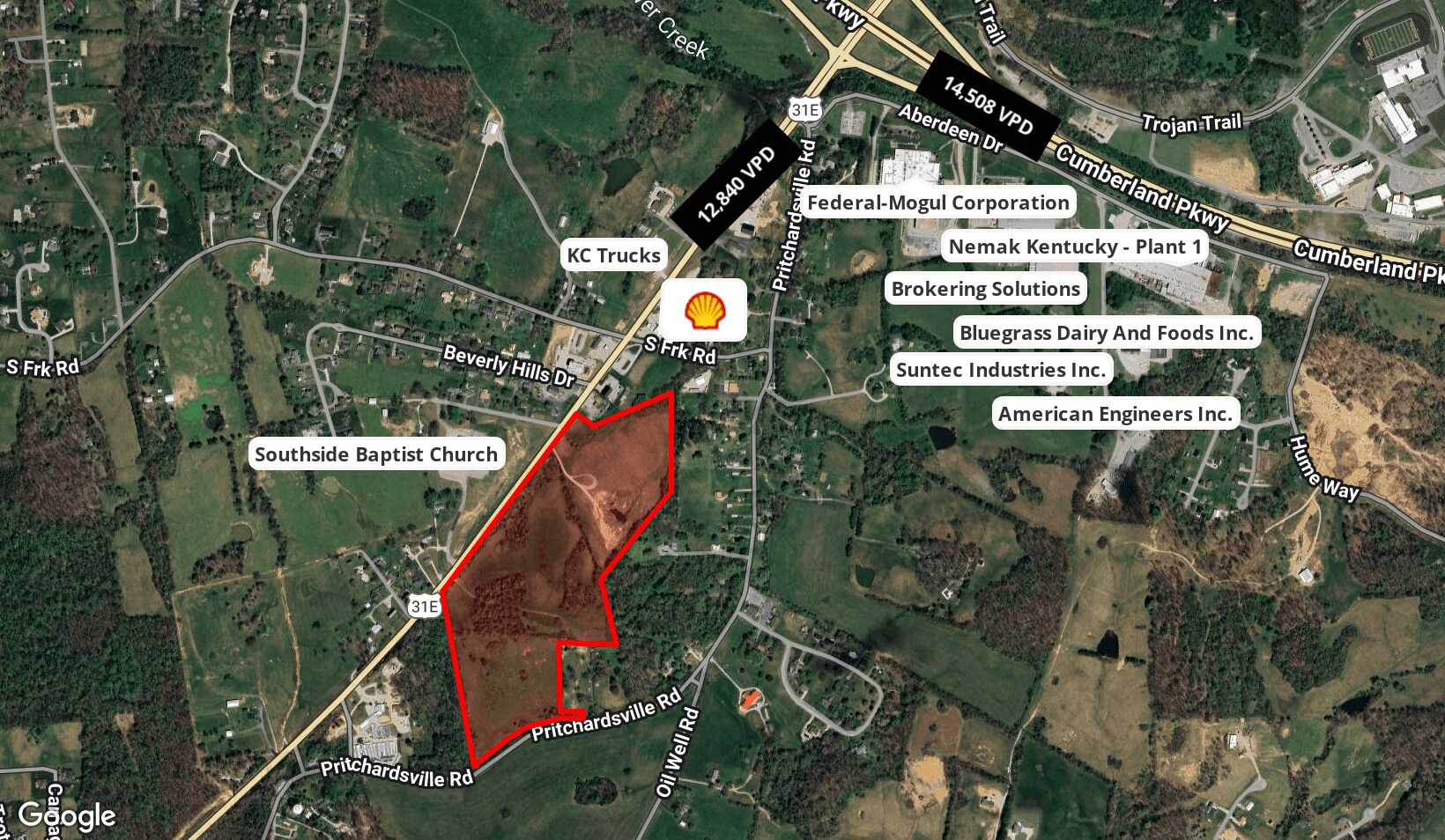 2502 Scottsville Rd, Glasgow, KY à vendre Aérien- Image 1 de 4