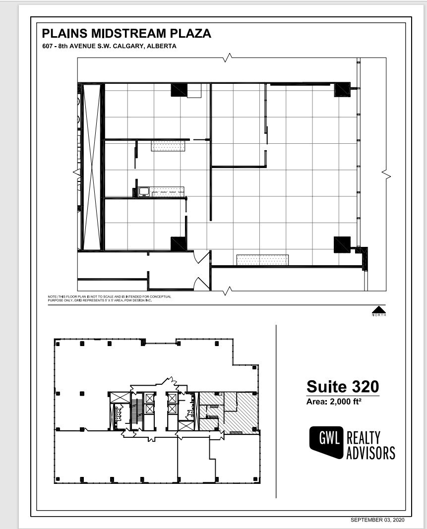607 8th Ave SW, Calgary, AB à louer Plan d’étage- Image 1 de 1