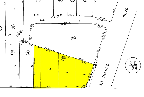 1556 Mt Diablo Blvd, Walnut Creek, CA à vendre - Plan cadastral - Image 1 de 1