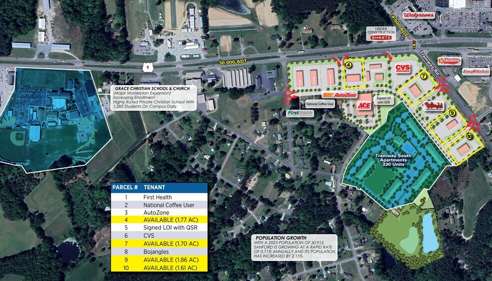 00 Tramway Rd & Hwy 1, Sanford, NC à louer - Photo du bâtiment - Image 3 de 4