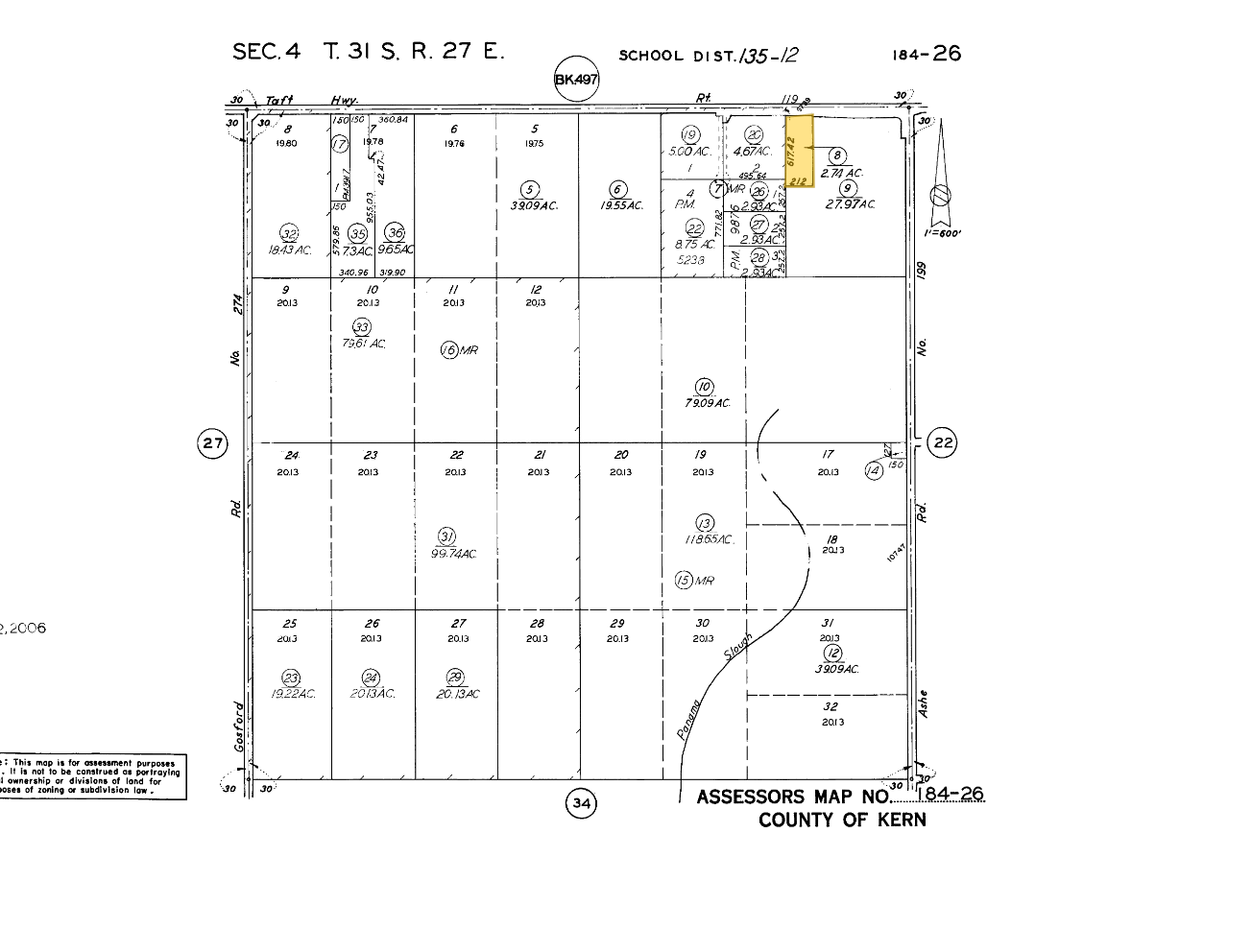 6739 Taft Hwy, Bakersfield, CA for lease Plat Map- Image 1 of 2