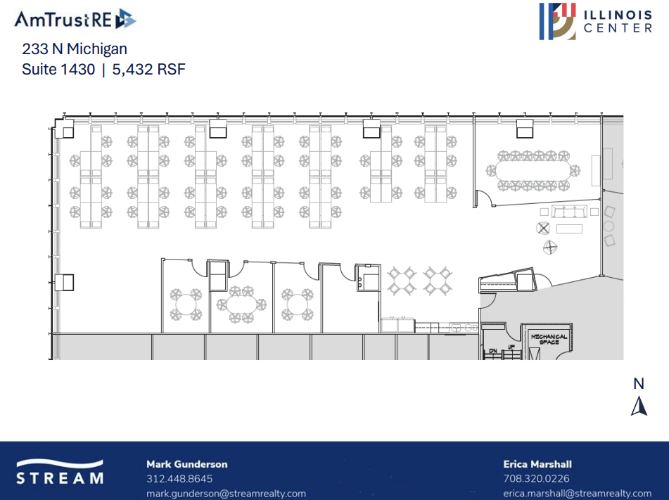 233 N Michigan Ave, Chicago, IL à louer Plan d  tage- Image 1 de 1