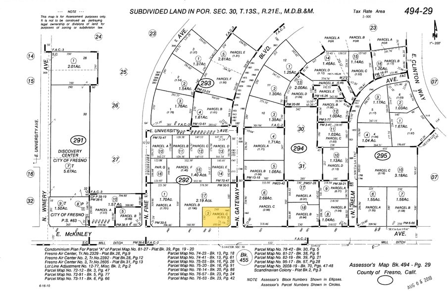5007 E Mckinley Ave, Fresno, CA for lease - Plat Map - Image 2 of 4