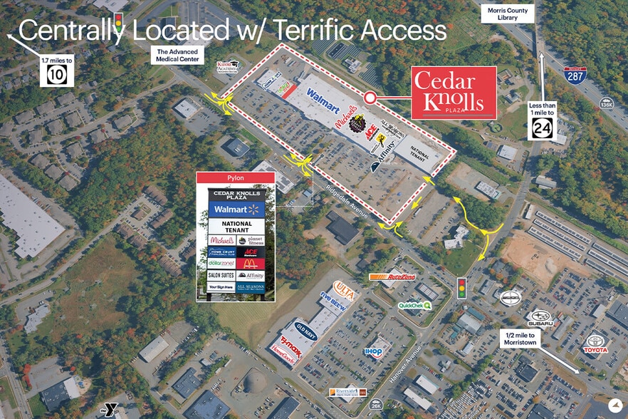 225-235 Ridgedale Ave, Cedar Knolls, NJ for lease - Aerial - Image 2 of 4