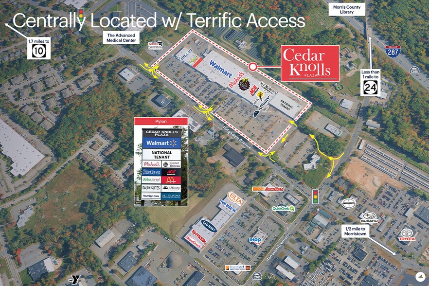 225-235 Ridgedale Ave, Cedar Knolls, NJ à louer - Aérien - Image 2 de 4