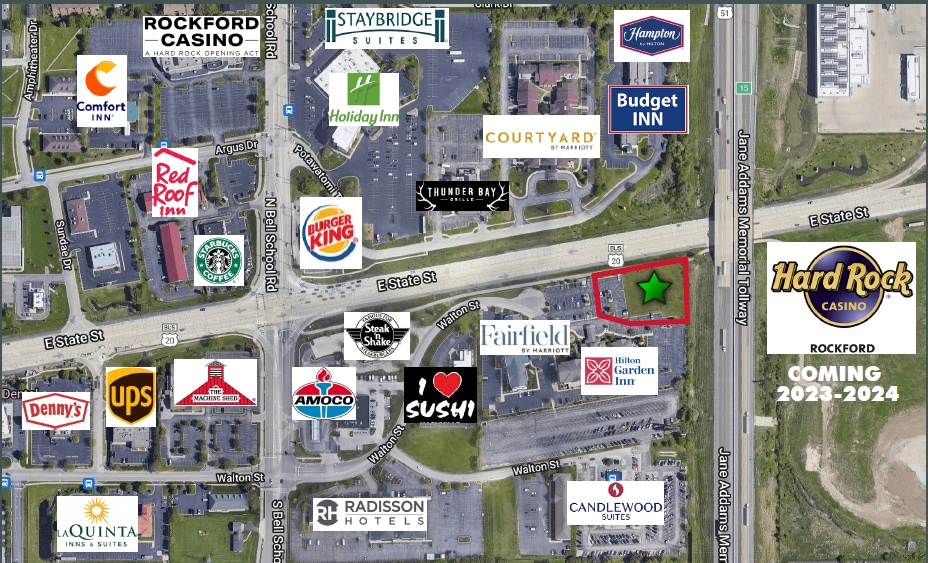 76XX E State Street St, Rockford, IL for lease - Aerial - Image 1 of 2