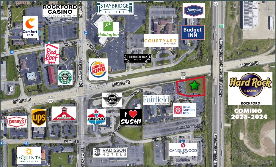 76XX E State Street St, Rockford, IL for lease Aerial- Image 1 of 3