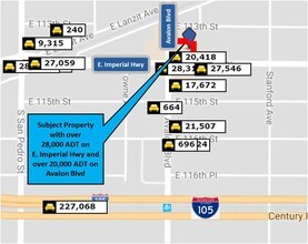 611 E Imperial Hwy, Los Angeles, CA - AÉRIEN  Vue de la carte - Image1