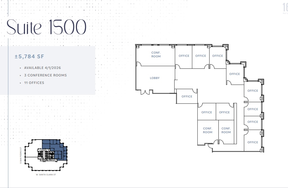 160 W Santa Clara St, San Jose, CA à louer Plan d’étage- Image 1 de 1