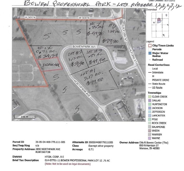 450 Bowenpark Ave, Huntington, IN for sale - Plat Map - Image 3 of 3