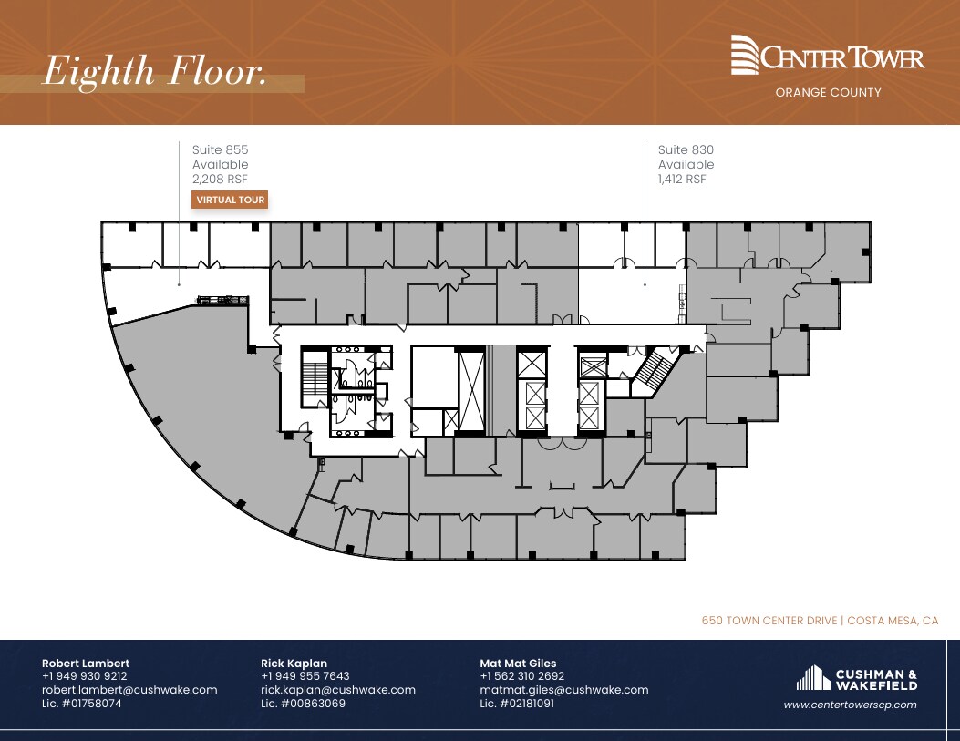 650 Town Center Dr, Costa Mesa, CA à louer Plan d’étage- Image 1 de 1