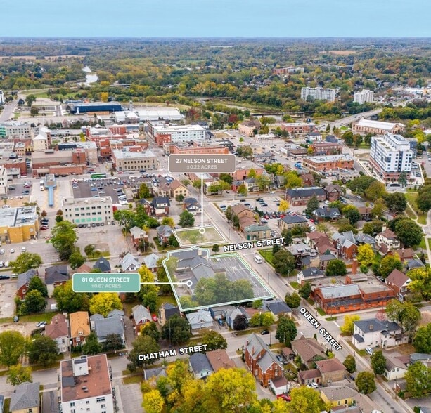 Brantford Funeral Homes Redevelopment portfolio of 2 properties for sale on LoopNet.ca - Aerial - Image 3 of 5