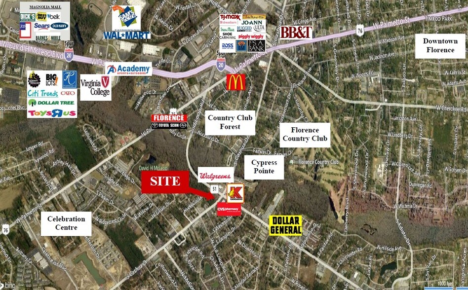 S Cashua Dr & Second Loop Rd, Florence, SC à louer - Aérien - Image 3 de 4