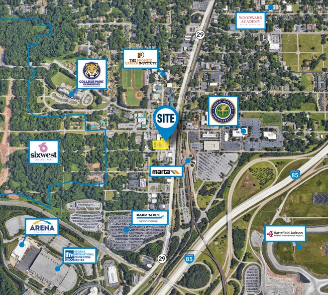 1871 Columbia Ave, College Park, GA à louer - Aérien - Image 2 de 2