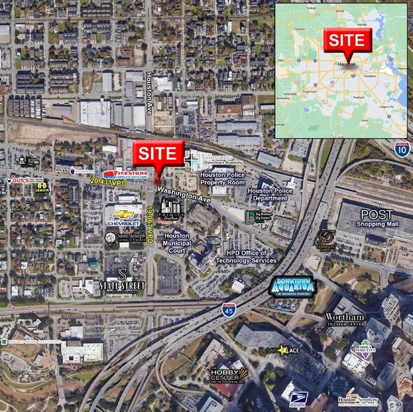 1418-1420 Washington Ave, Houston, TX for lease - Aerial - Image 2 of 2