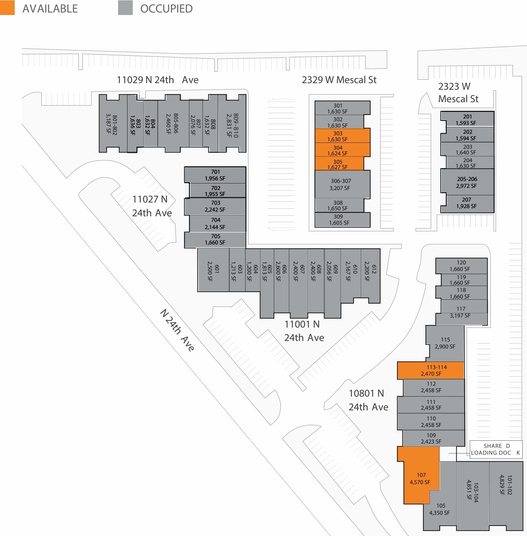 2329 W Mescal St, Phoenix, AZ à louer Plan de site- Image 1 de 2