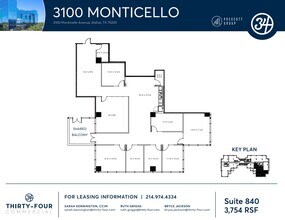 3100 Monticello Ave, Dallas, TX à louer Plan d’étage- Image 1 de 1