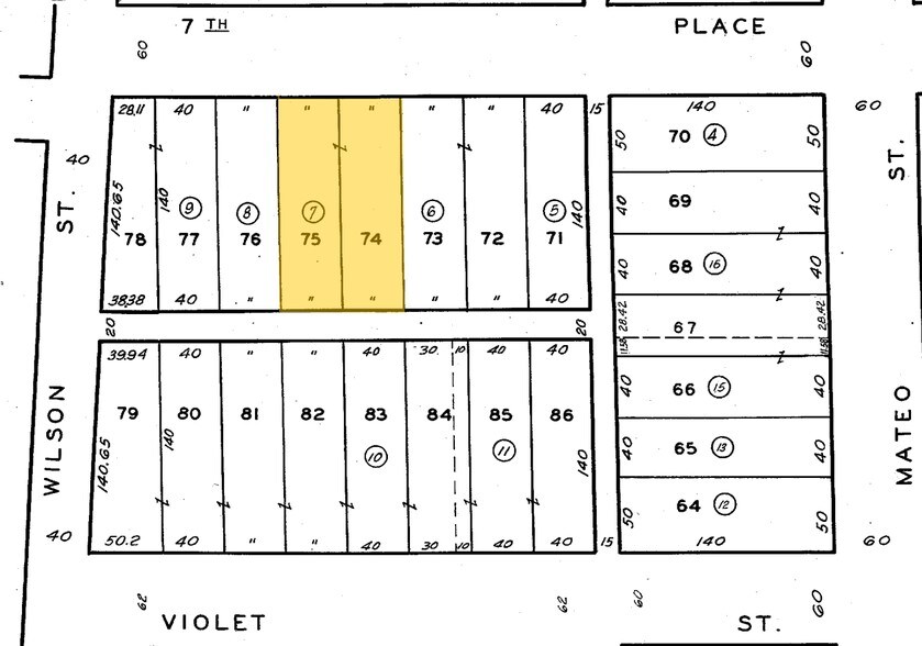 1912-1916 E 7th Pl, Los Angeles, CA à louer - Plan cadastral - Image 2 de 15