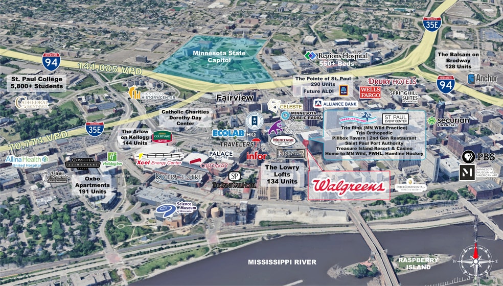 400 Wabasha St, Saint Paul, MN for sale - Aerial - Image 2 of 4