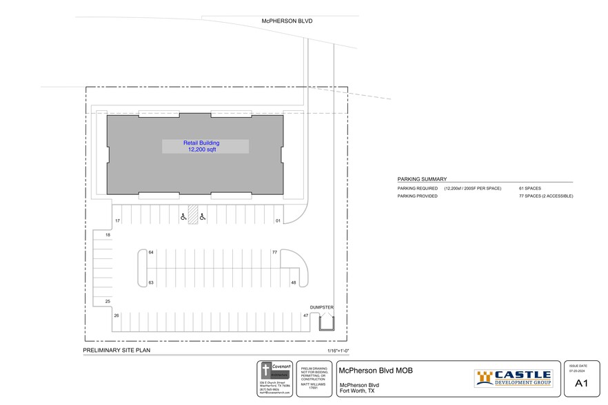 SWQ McPherson Blvd, Fort Worth, TX à vendre - Plan de site - Image 2 de 3