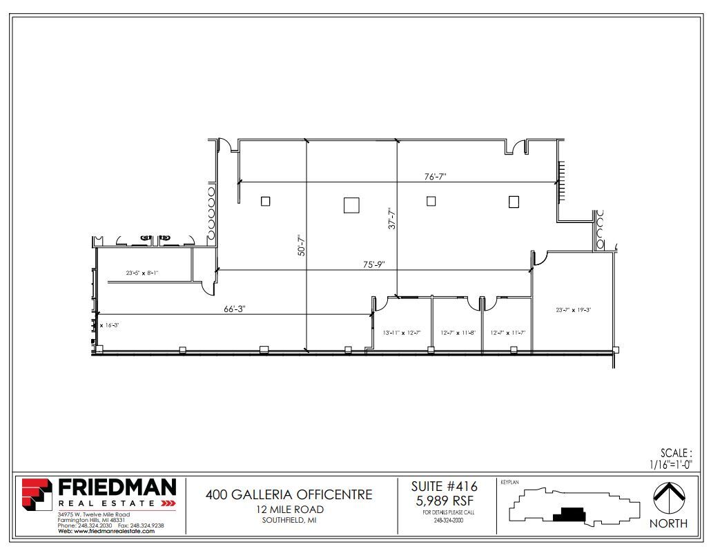 300 Galleria Officentre, Southfield, MI for lease Floor Plan- Image 1 of 2