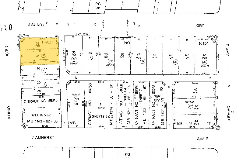 1519-1525 S Bundy Dr, Los Angeles, CA à louer - Plan cadastral - Image 2 de 5
