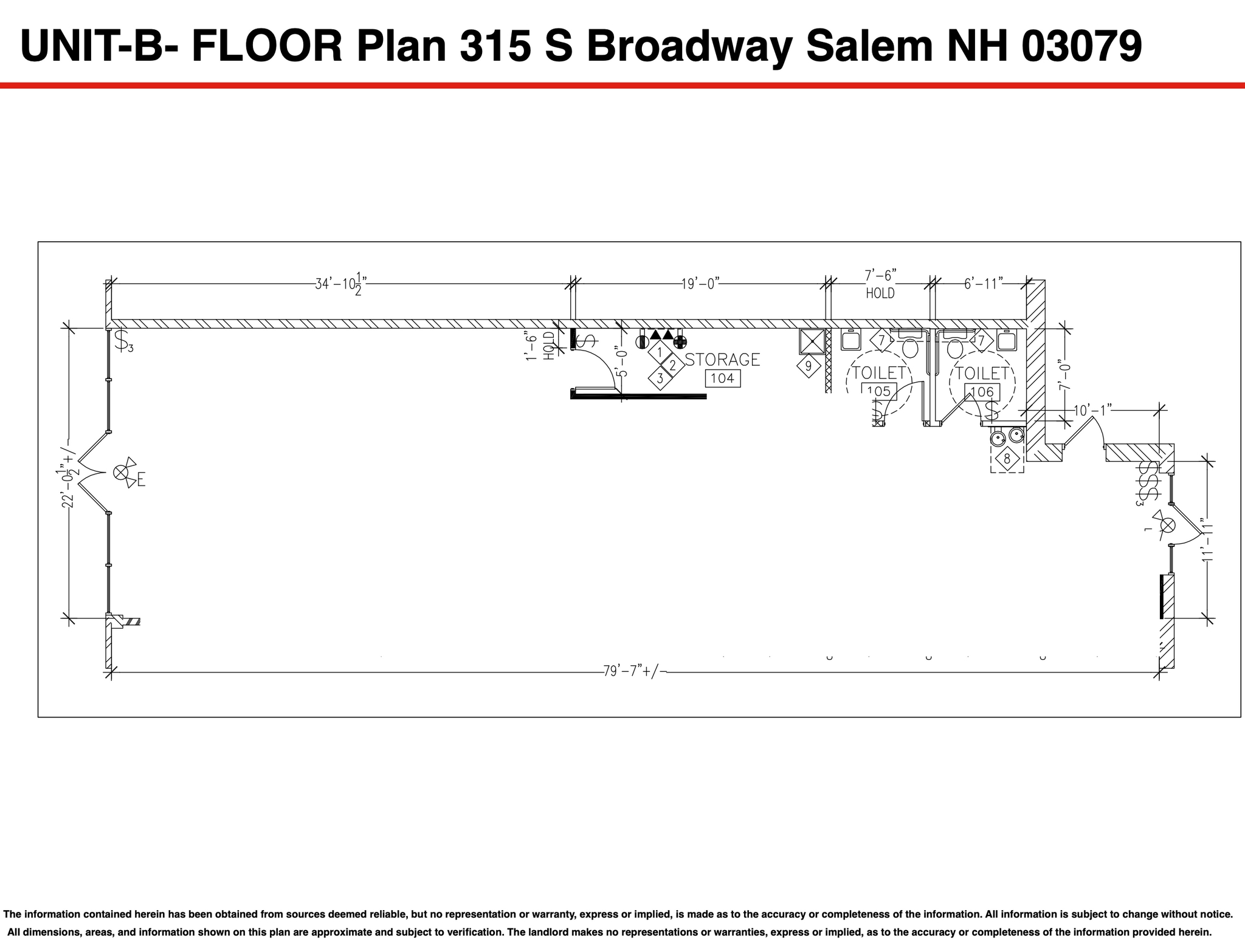 315 S Broadway, Salem, NH à louer Plan d’étage- Image 1 de 1