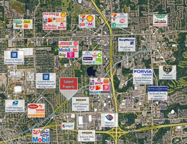 980 University Dr, Pontiac, MI à vendre - Aérien - Image 3 de 3