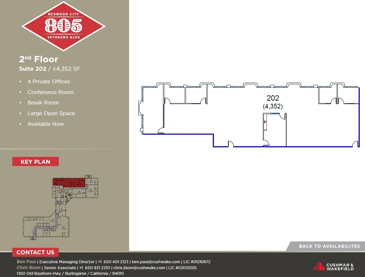 805 Veterans Blvd, Redwood City, CA for lease Floor Plan- Image 1 of 1
