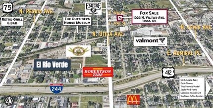 1023 N Victor Ave, Tulsa, OK - AERIAL map view - Image1