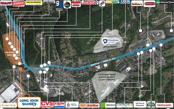 6198 Cressona Mall, Pottsville, PA - AERIAL  map view