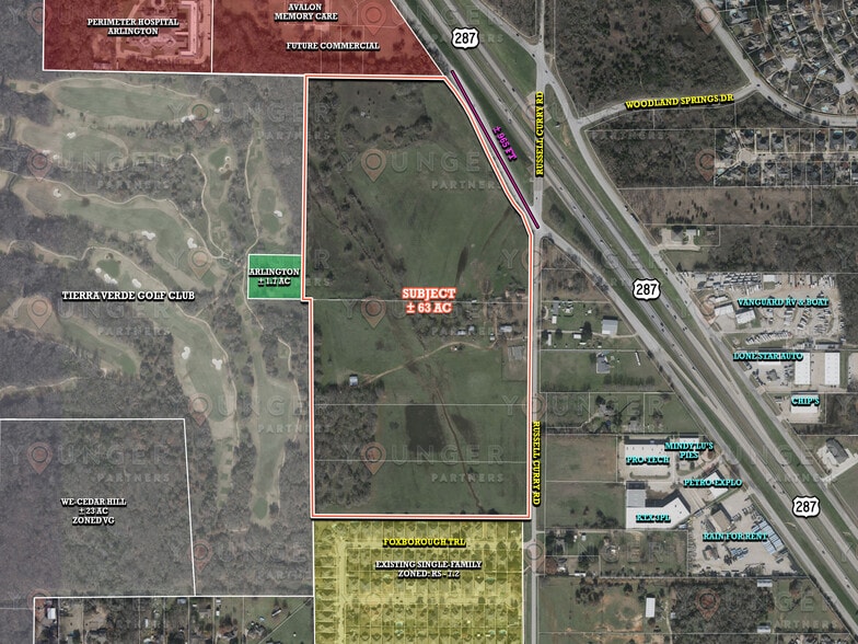 SWC US 287 & Russell Curry Road, Arlington, TX for sale - Aerial - Image 2 of 5